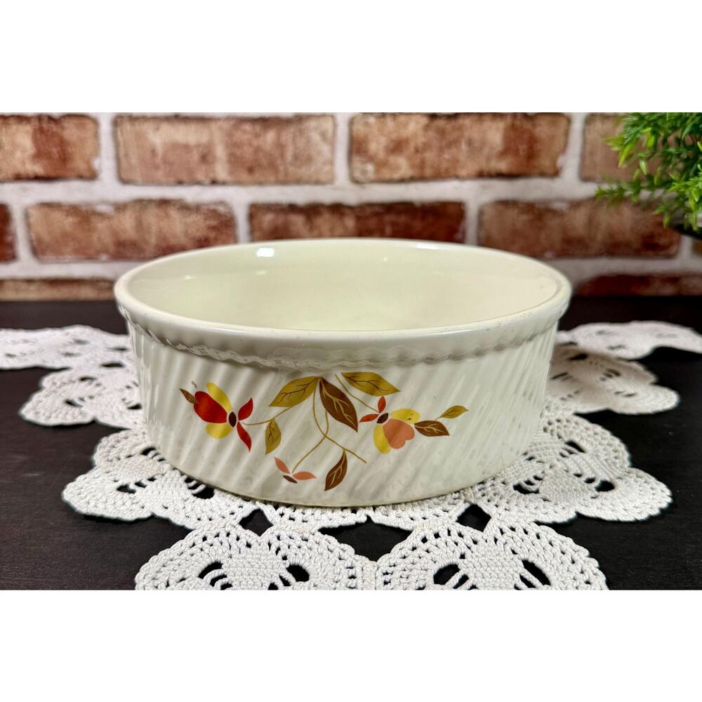 Vintage Hall China Autumn Leaf Casserole Dish Autumn Leaf Soufflé Baking Dish